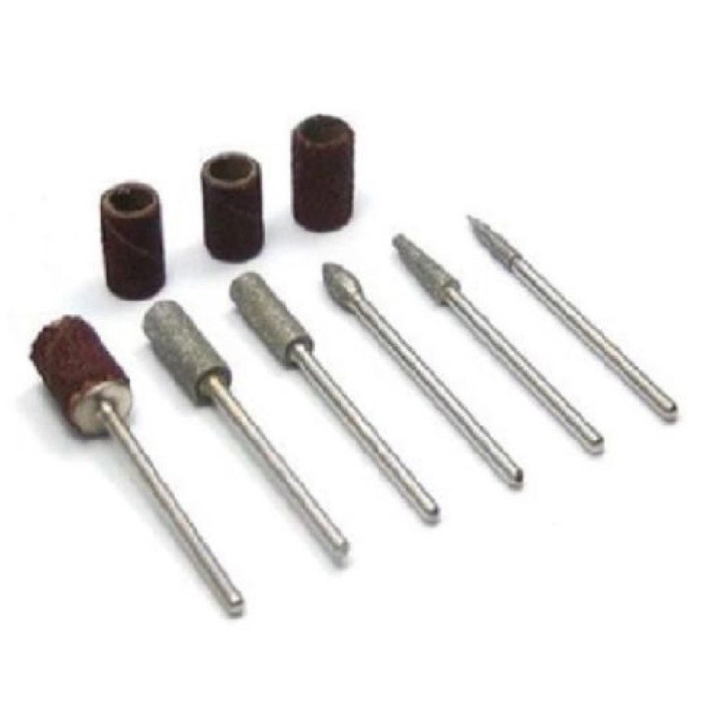Trade Shop - 6 Punte Kit Set Fresa Fresatrice Nail Art Unghie Cilindri Abrasivi Scovolini -