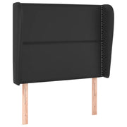 Testiera | Testata ad Orecchio Nera 93x23x118/128 cm in Similpelle