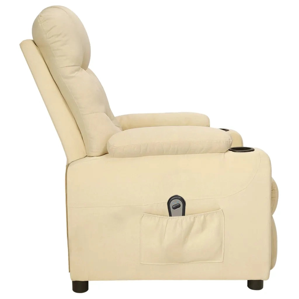 Poltrona Elettrica Reclinabile Crema in Tessuto 3098824
