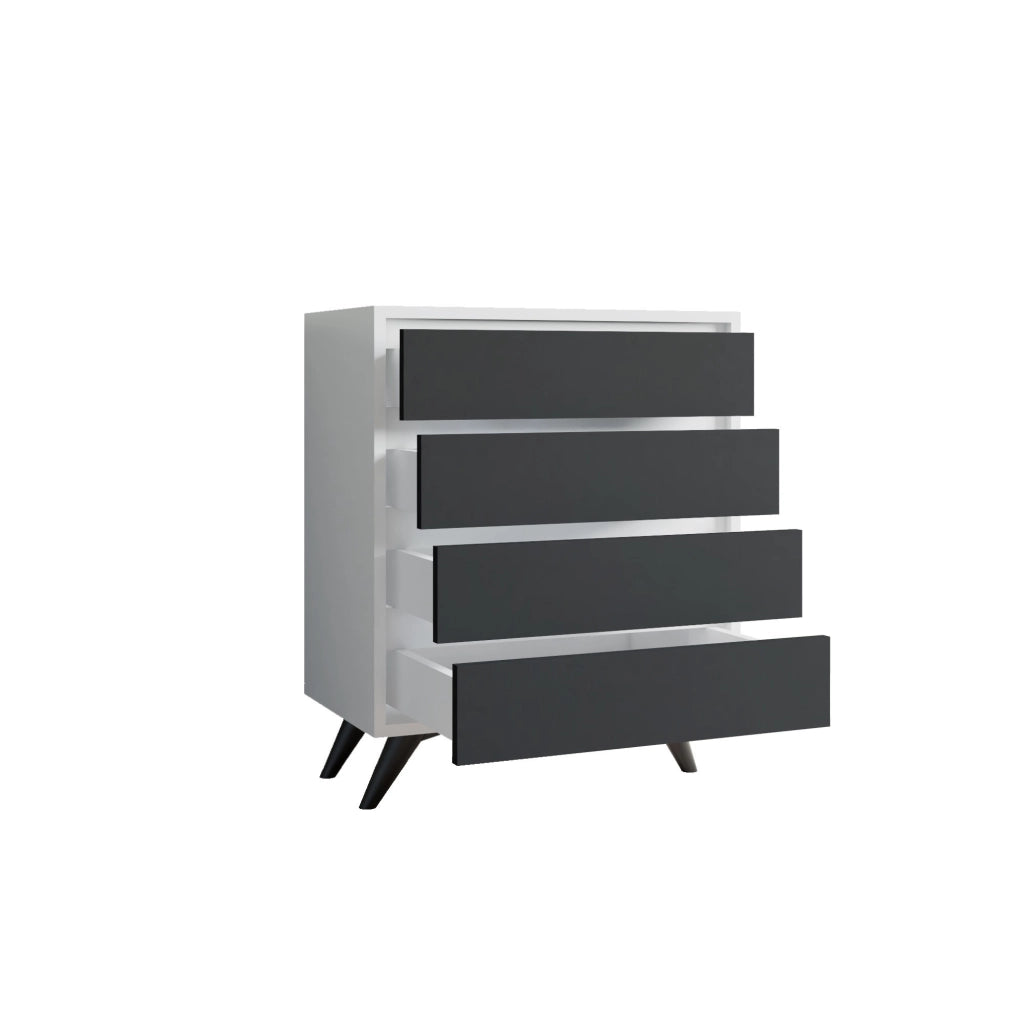 Cassettiera in legno "Suvera" - 70 x 40 x 86 cm - Bianco