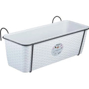 CASSETTA + RISERVA +BALCONIERA NATURAL STEFANPLAST  PP RATTAN BIANCO CM 50X18 H.CM 16