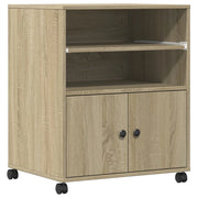 Supporto per stampante scrivania/mobile per ufficio con ruote rovere Sonoma 60 x 48 x 74 cm marrone 02_0044772