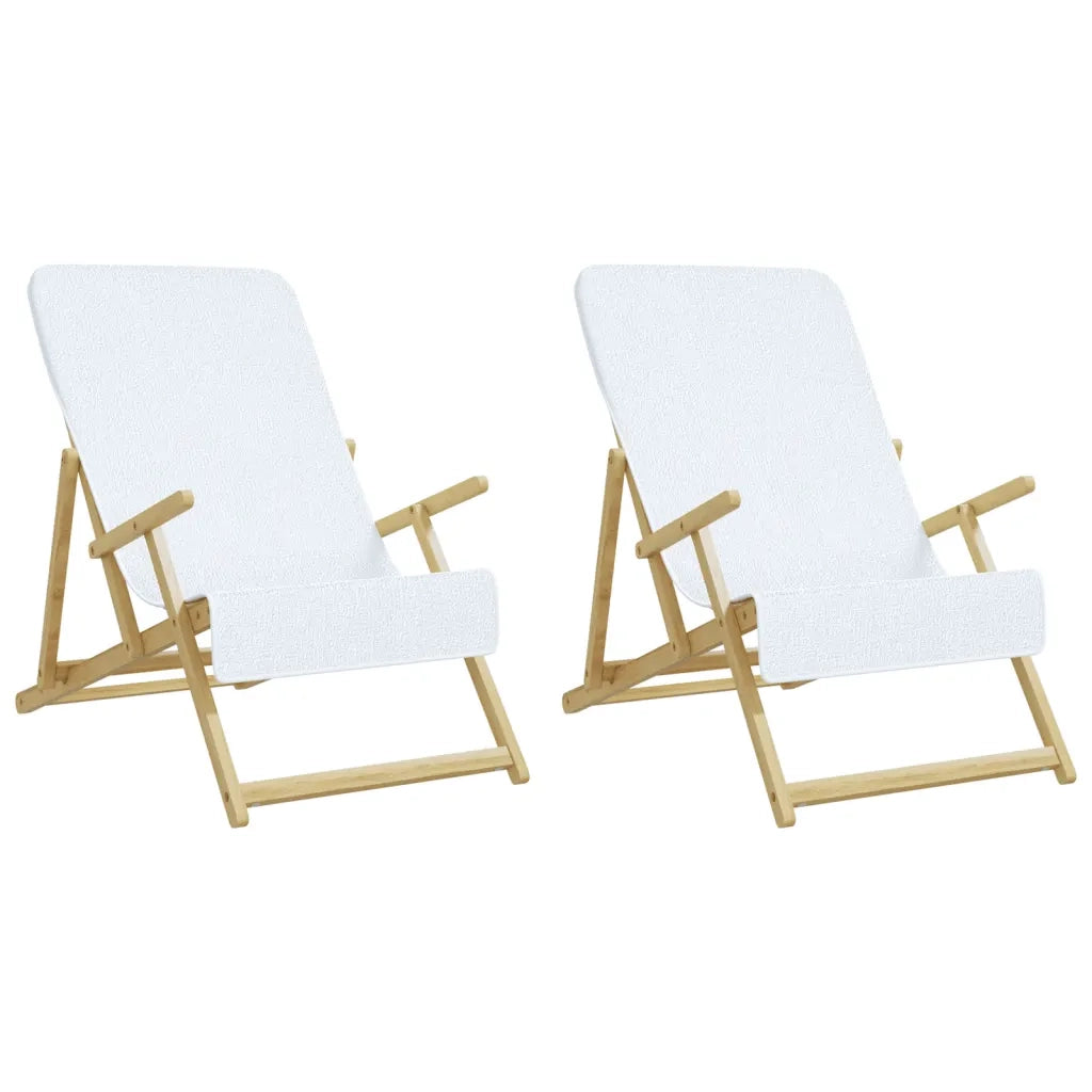 Asciugamani da Spiaggia 2 pz Bianchi 60x135 cm Tessuto 400 GSM 362669