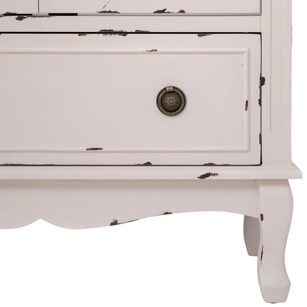 Vetrina in legno con 1 cassetto e 2 ante bianco 80x42x148h cm