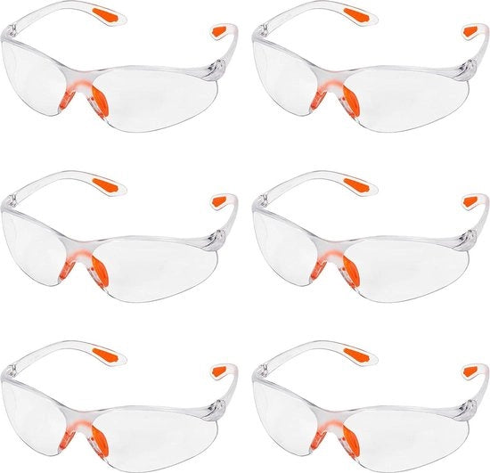 Visiera di Sicurezza con Modello a Sfida, Lenti Chiare e Grip in Gomma per Naso e Occhi - Vetro Resistente alle Scalfitture - Visiera di Protezione PPE