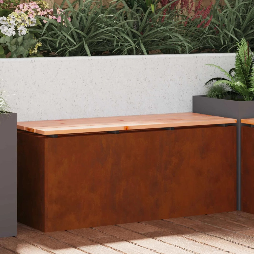 Panchina da Giardino | Panca da Giardino Ruggine 100 x 40 x 43 cm acciaio corten