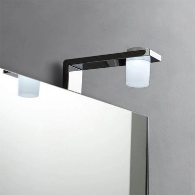Mobiletto da bagno sospeso 55 cm rovere grigio con lavabo e specchio incluso