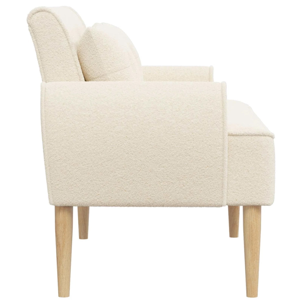 Loveseat con bottoni imbottiti Crema 117 x 67 x 77 cm Bouclé 42041823