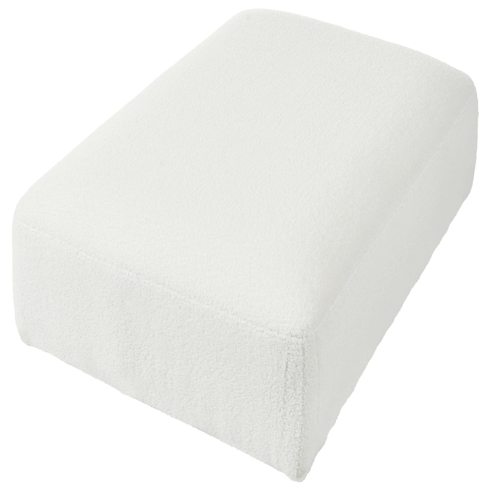 Pouf bianco imbottito, elemento modulare per divano, pouf rettangolare, salotto moderno