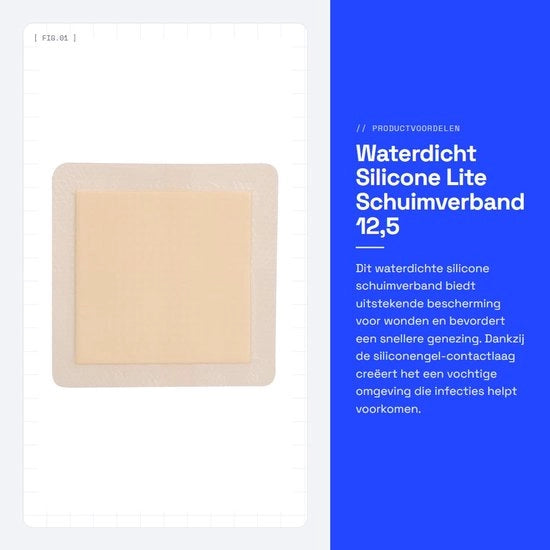 Bende adesiva acqua resistente - 12,5 x 12,5 cm - Guarigione accelerata - Protezione della ferita - Flessibile e morbido - Strappo di garza