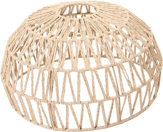 Lampada da soffitto a cappello per tavolo da cucina, soggiorno, caffè con cappello in paglia, rete di carta, lampeschiene in tessuto