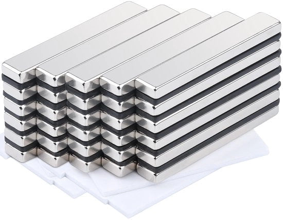 30 pezzi di magneti neodymium extra forti, 60 x 10 x 5 mm magneti autoadesivi magneti piani forza di attrazione forte magneti rettangolari magneti di terra rara grandi magneti per frigorifero