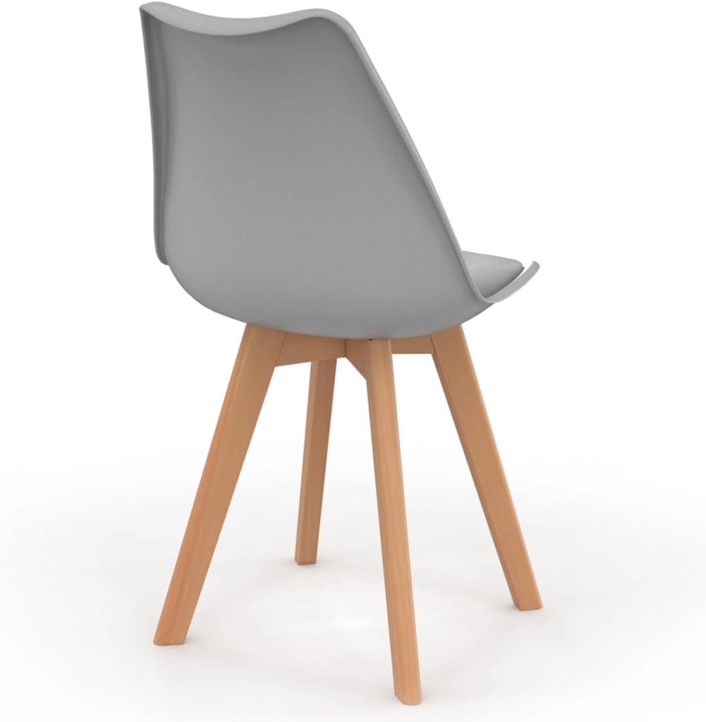 Set di 8 sedie scandinave SARA colore misto bianco x2, grigio chiaro x2, grigio scuro x2, blu anatra x2