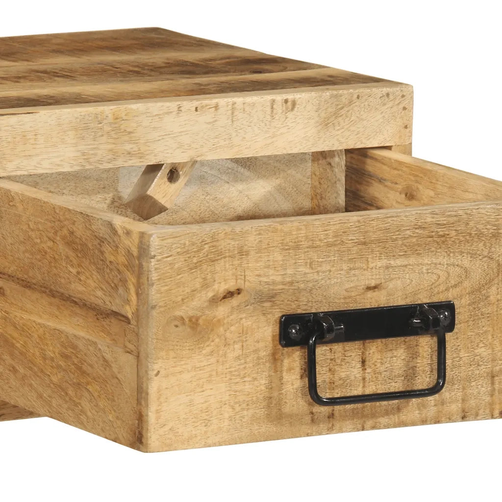 Mobile TV a Parete 100x30x19 cm Legno Grezzo Massello di Mango 4017464