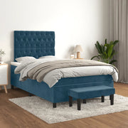 Giroletto a Molle con Materasso Blu Scuro 120x190 cm in Vellutocod mxl 92259