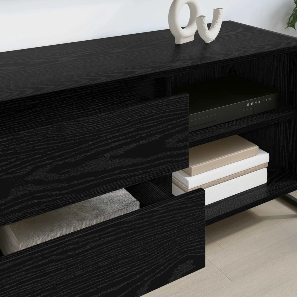 Mobile TV Rovere Nero 100 x 36 x 49,5 cm Legno multistrato 886558
