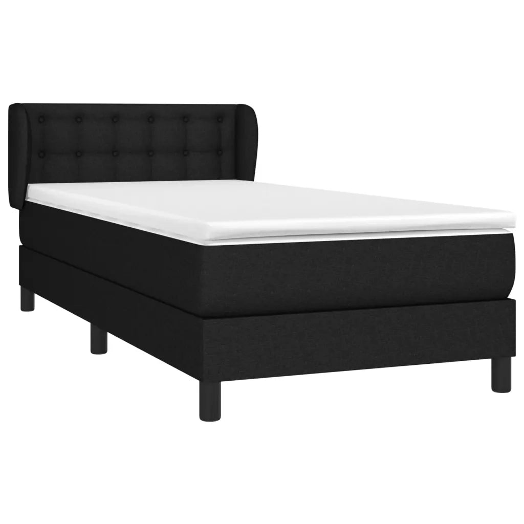 Giroletto a Molle con Materasso Nero 100x200 cm in Tessuto 3126543
