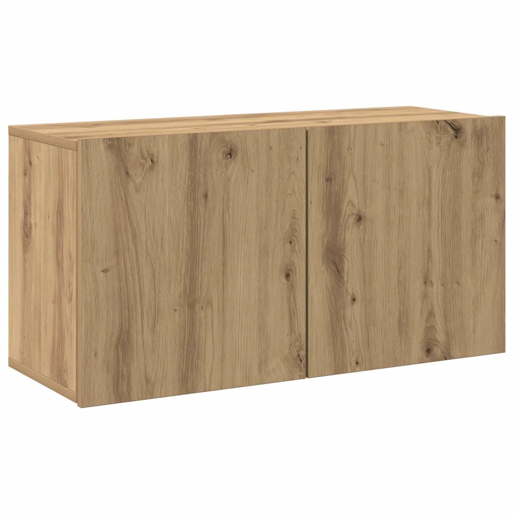 Mobile TV a Parete-Mobile TV a Muro Rovere Artigianale 80x30x41 cm