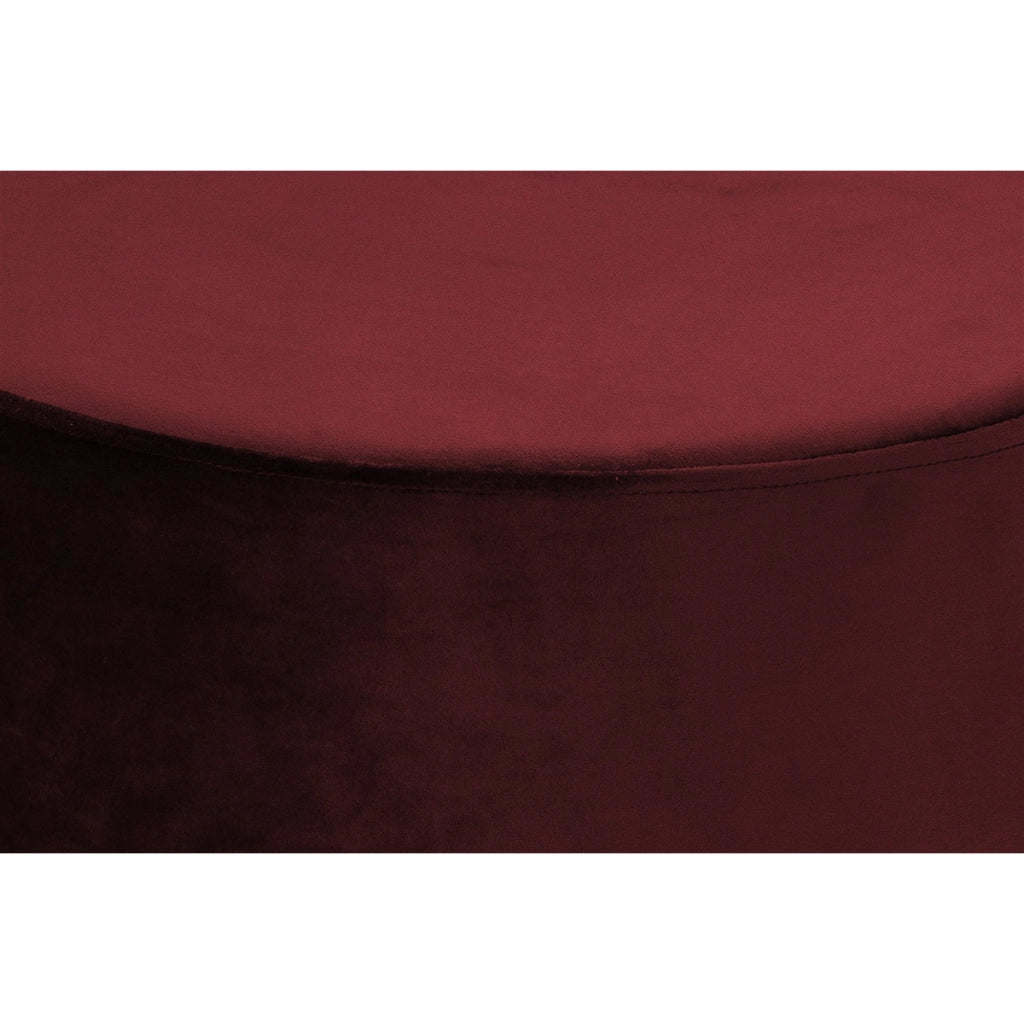 Pouf Rotondo Nano in Velluto Rosa e Base Dorata