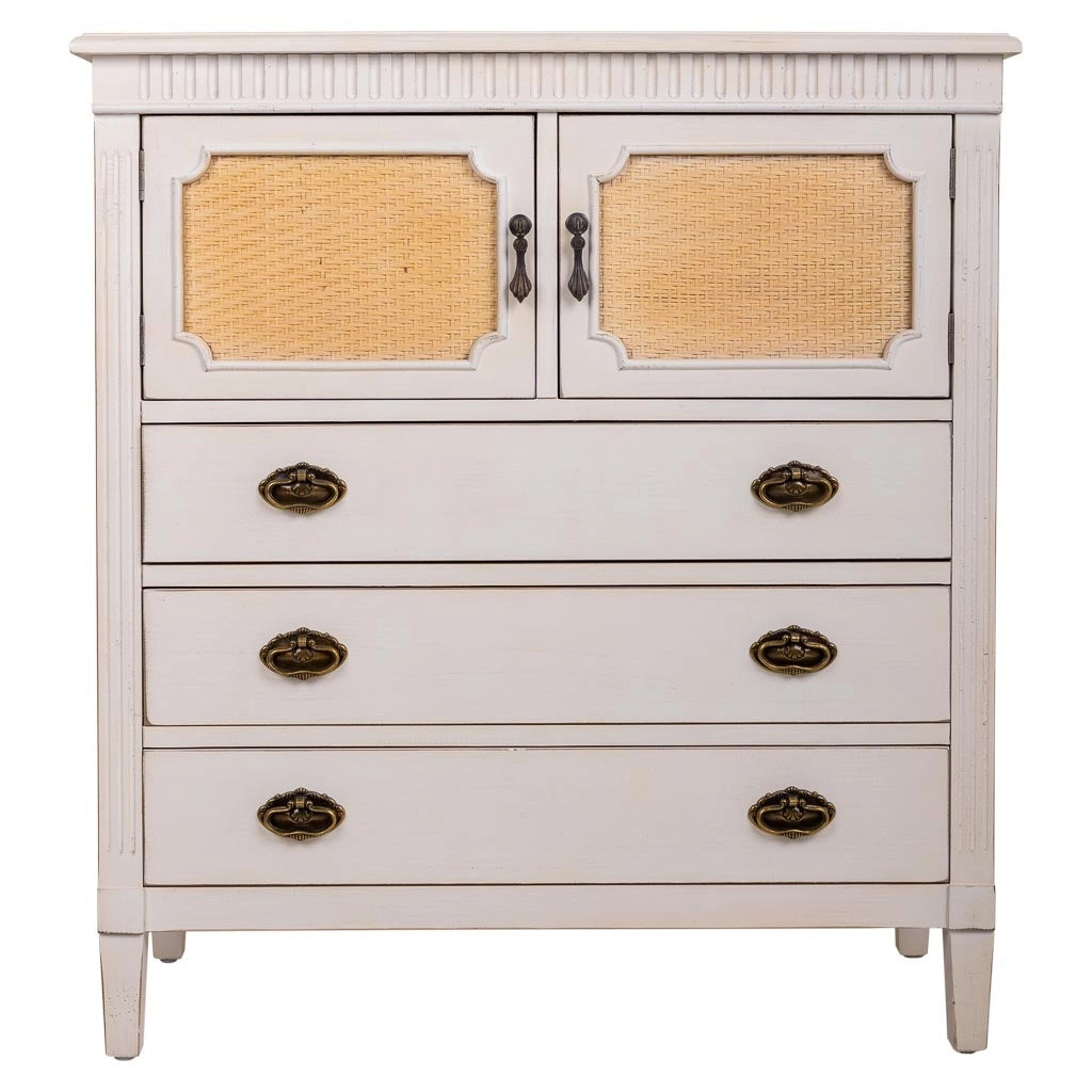 Cassettiera in legno bianco 82x36x90h