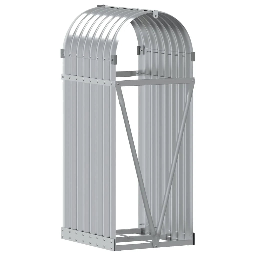Portalegna argento 40 x 45 x 100 cm acciaio zincato Argento 02_0043795
