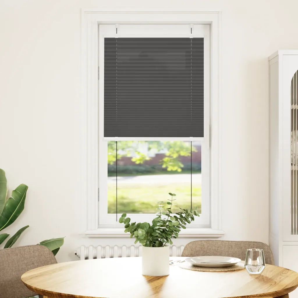 vidaXL Tenda Plissettata Nera 55x100 cm Larghezza Tessuto 54,4 cm
