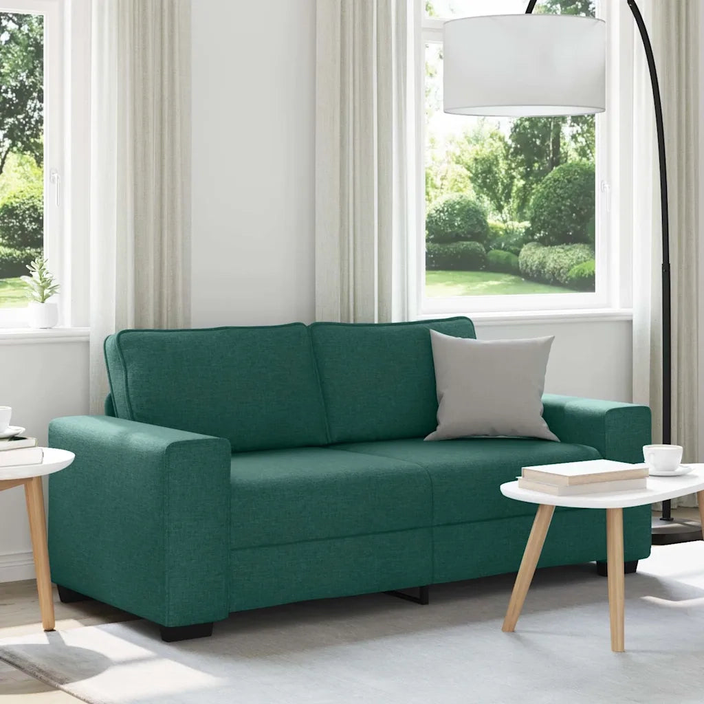 Divano a 2 Posti Verde Scuro 180x77x82 cm in Tessuto 4105171