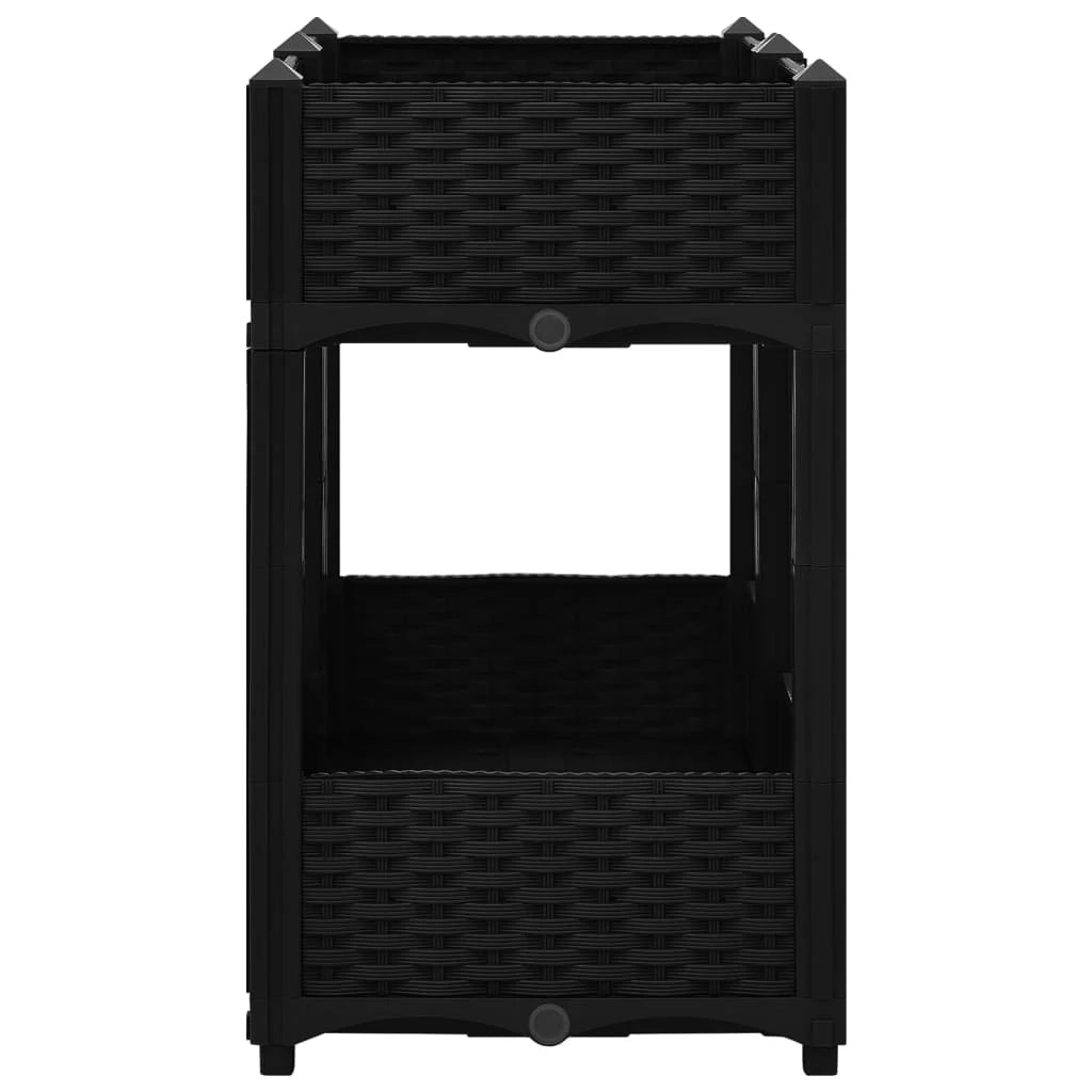 Fioriera rialzata per piante e fiori giardino 80 x 40 x 71 cm polipropilene nero 02_0000950