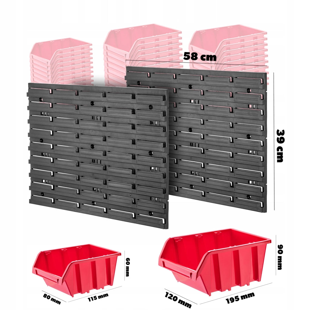 Pannello portautensili KADAX da parete per officina, 58x78 cm, 17 scomparti, 20 supporti, garage.
