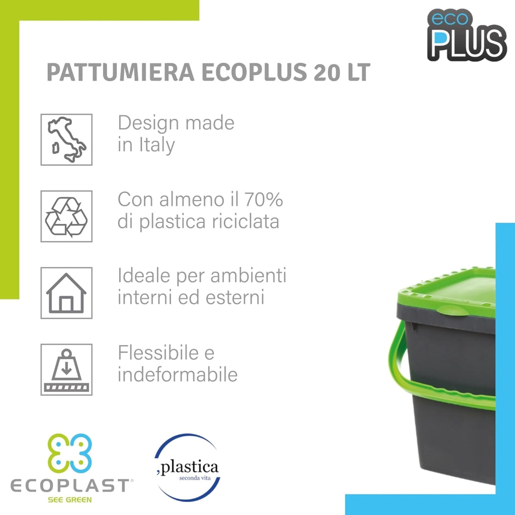 Ecoplast Set 3 Pattumiere 20L Differenziata