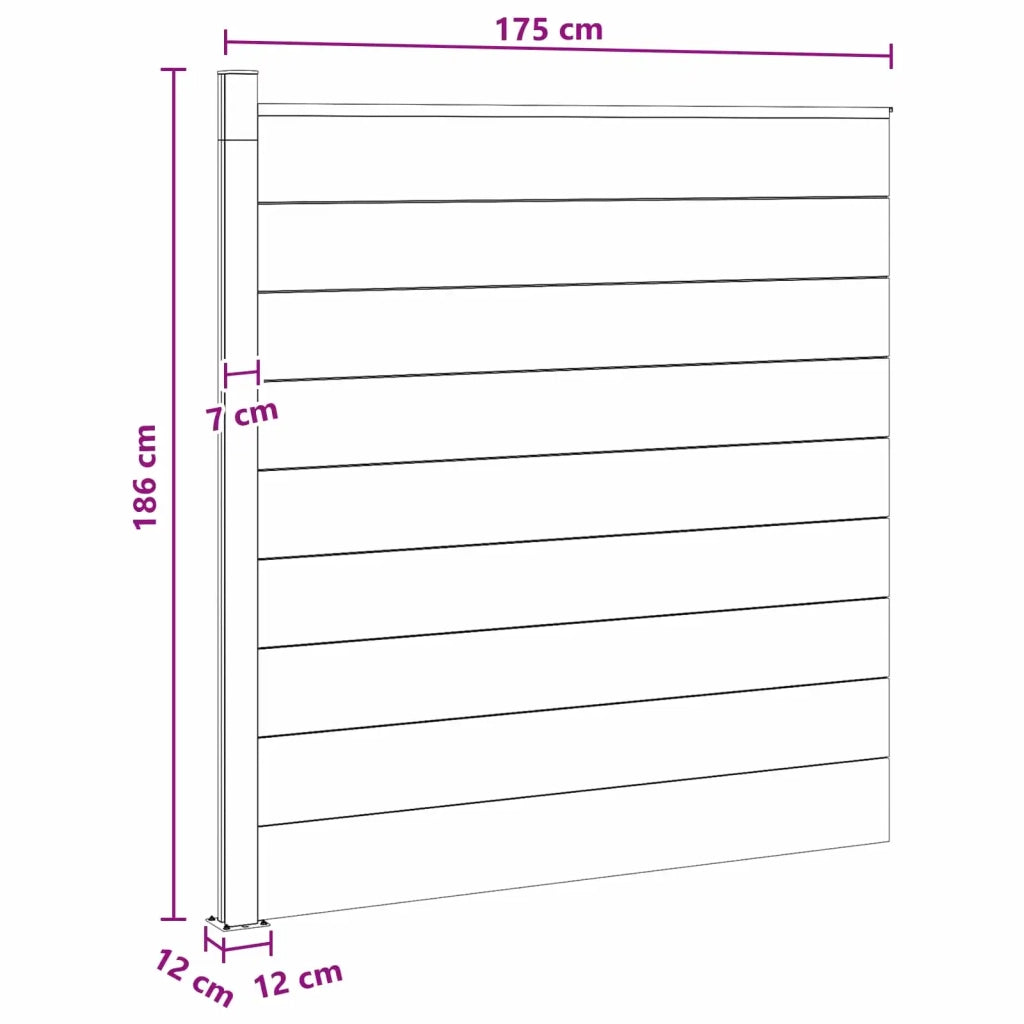 Pannello di Recinzione WPC e Alluminio Grigio 42039059