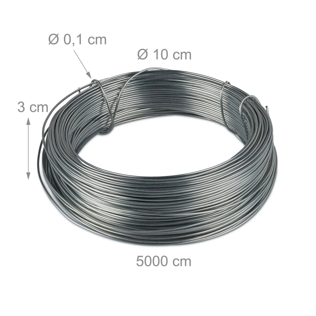 Set di 3 bobine di filo da giardino flessibile per recinzione 3 x 10 cm in acciaio zincato argentato 13_0006894