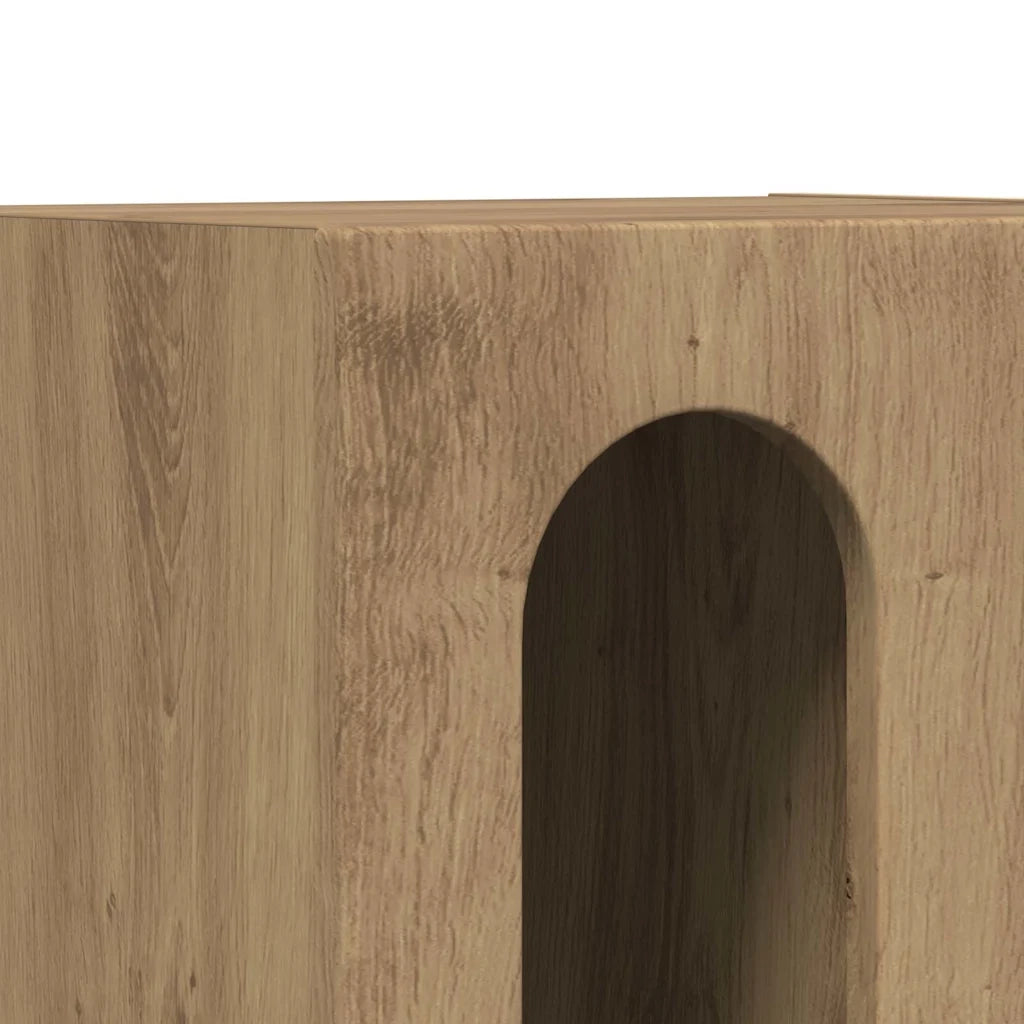 Comodino-Tavolino da notte Rovere artigianale 40 x 35 x 50 cm Legno multistrato