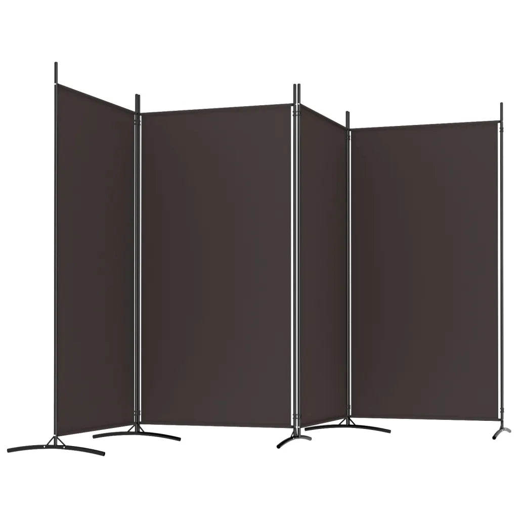 Divisorio Ambienti | Divider per stanze | Paravento a 4 Pannelli Marrone 346x180 cm in Tessuto