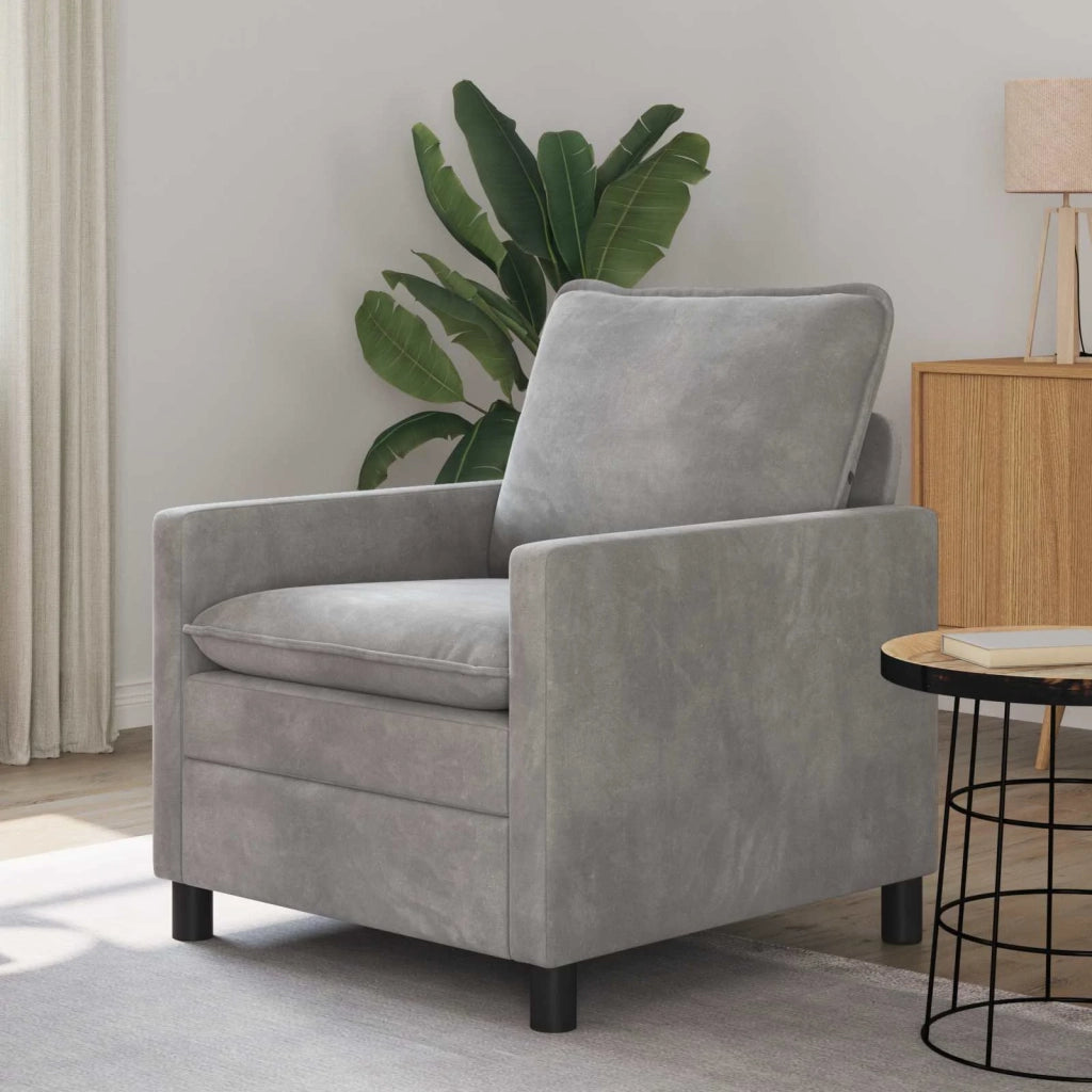 Divano Grigio Chiaro 76 x 81 x 87,5 cm Velluto