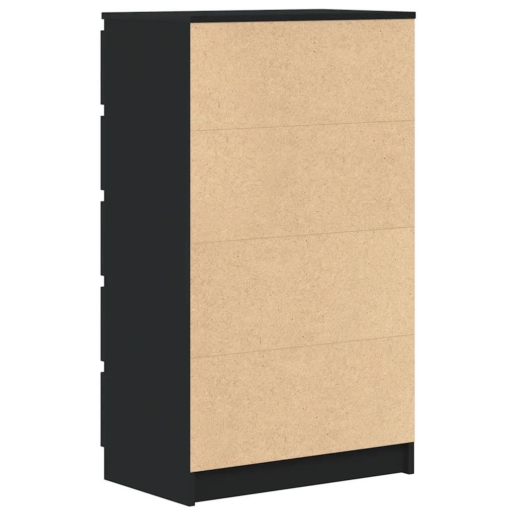 Cassettiera Nera 60x36x103 cm in Legno Multistrato