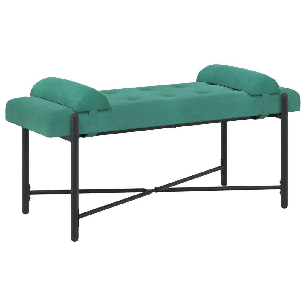 Panchina con bottoni e cuscini Turchese 110 x 40 x 46 cm 42038395