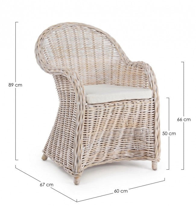 Poltrona 60x67x89h cm con Cuscini Martin New Bianco