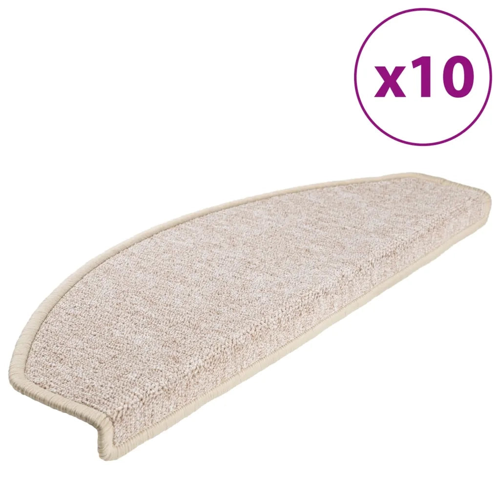 Tappetini per scale 10 pz | Gradini per Scale 65x24x4 cm tortora semicircolari grandi