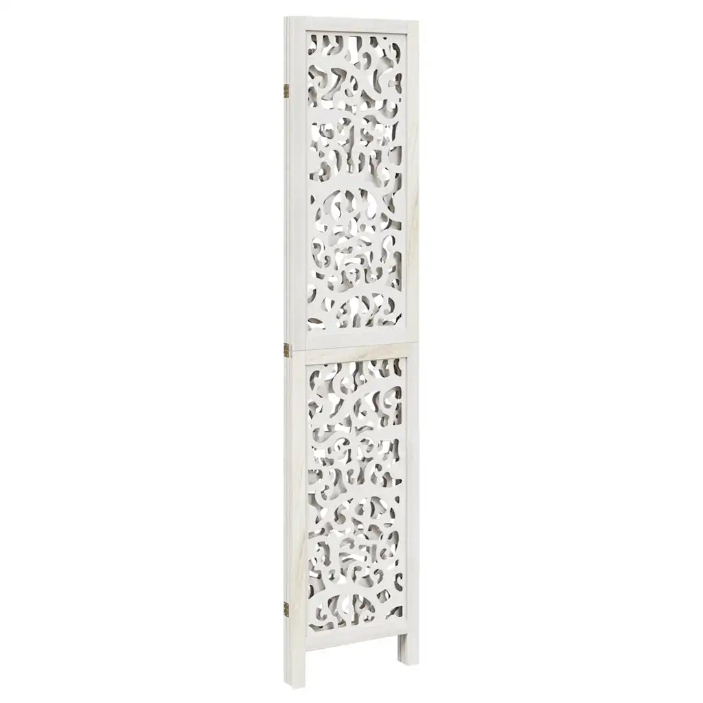 Divisorio Ambienti 3 Pannelli-Set di 3 pannelli Paravento Bianco Legno Massello di Paulownia