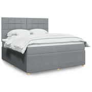 Giroletto a Molle con Materasso Grigio Chiaro180x200 cm Tessuto