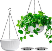 Scatole da Giardino da Appendere Indoor - Pacchetto da 2 - Vaso da Fiori da Appendere con Foro di Drenaggio - 22cm