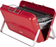 Portatile Carrello BBQ a Legna con Maniglia Portatile - Rosso - Cucina all'Aperto