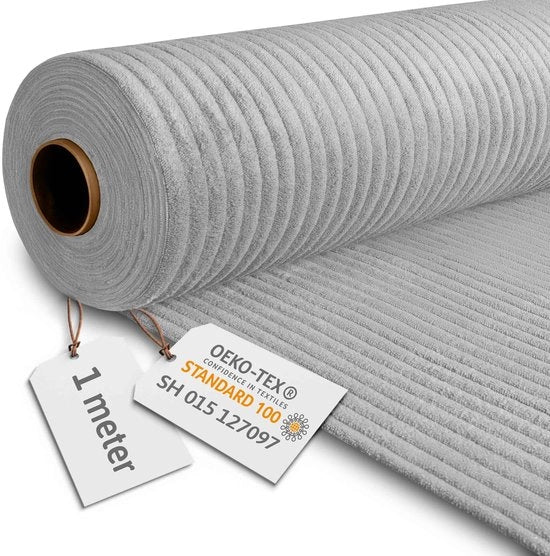 Tessuto Corduroy Venduto per Metro Peso 380 g/m2 - Tessuto per Mobili Corduroy Venduto per Metro 140 cm Largo - Tessuto per Mobili Venduto per Metro - Corduroy Largo Venduto per Metro Grigio Tempesta 1M