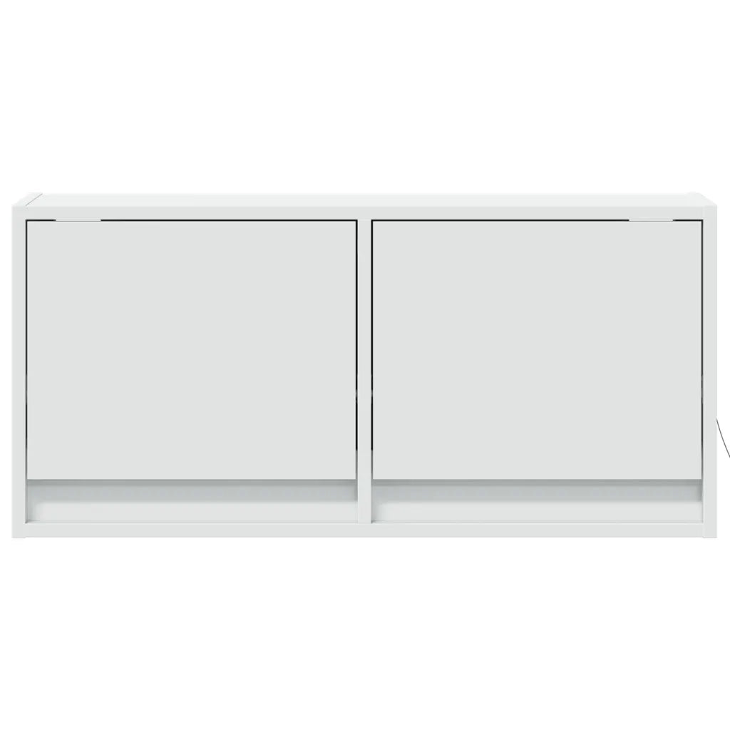 Mobile TV a Parete con Luci LED-Mobile TV a Muro Bianco 80x31x35 cm 344520