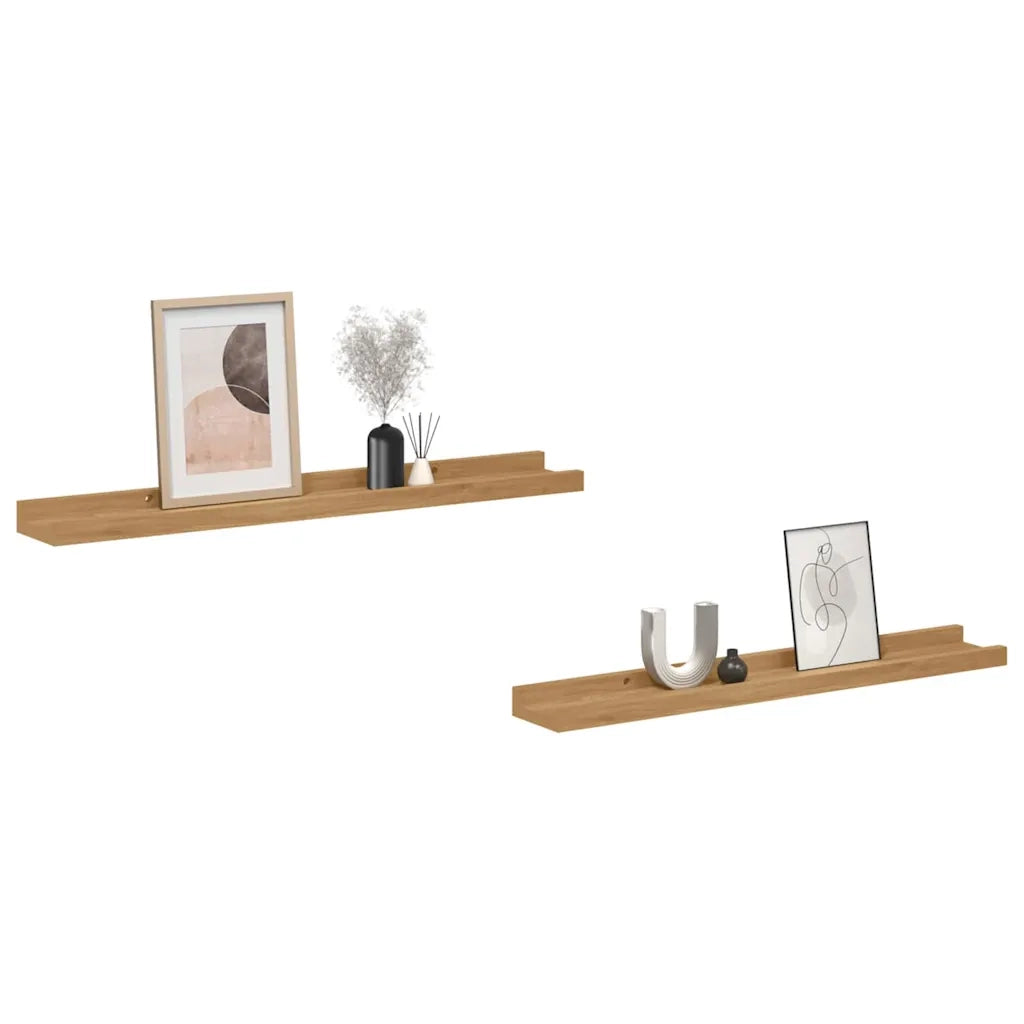 2 pz Scaffale da parete | Ripiano a parete | Mensola a parete con lo scaffale Marrone 60 x 9 x 3 cm