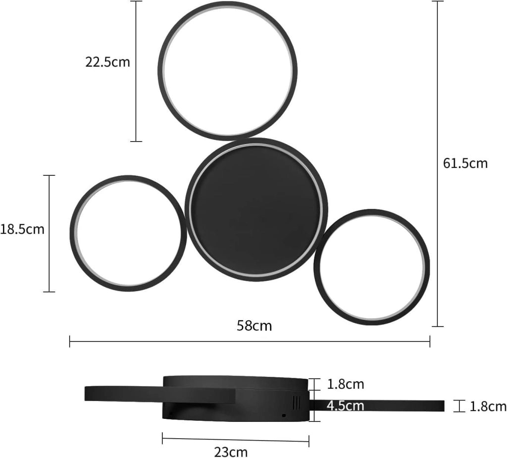 ZMH Lampada da soffitto LED 4 fiamme ad anello per camera letto