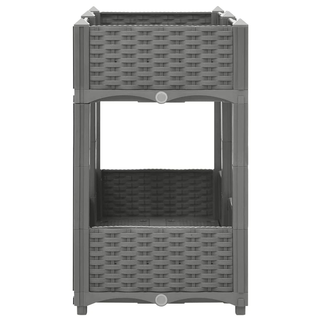 Fioriera rialzata per piante fiori terrazza giardino 80 x 40 x 71 cm polipropilene grigio 02_0039243