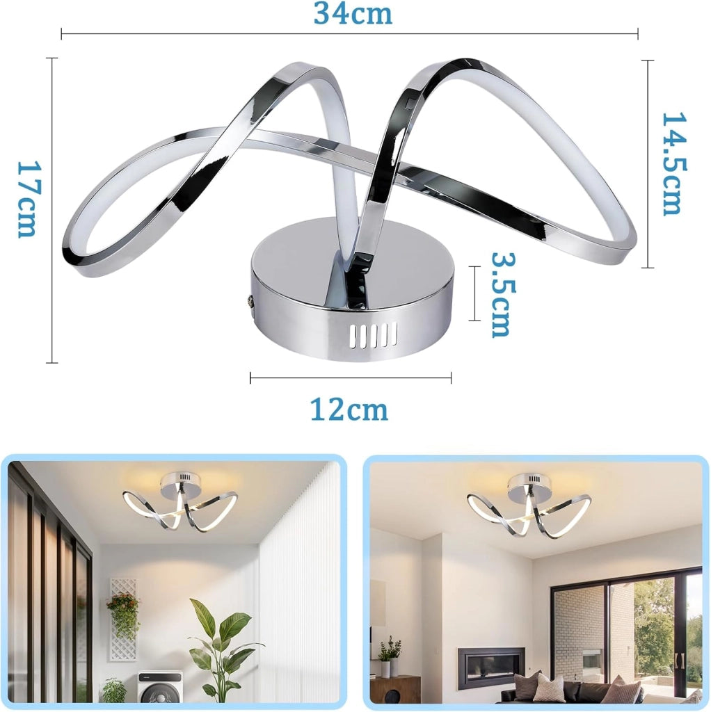 ZMH Lampada da soffitto plafoniera LED moderna 12W 3000K per soggiorno camera letto