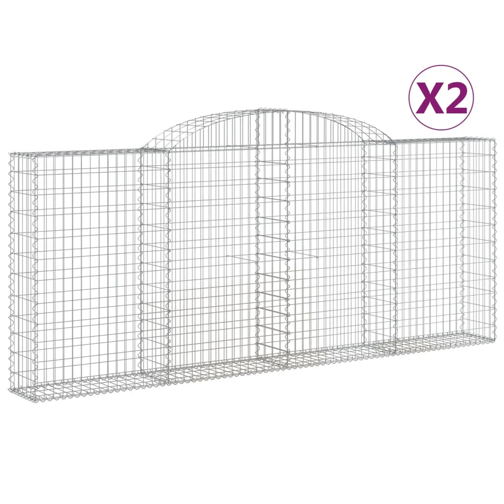 Cesti Gabbioni ad Arco 2 pz 300x30x120/140 cm Ferro Zincatocod mxl 124033